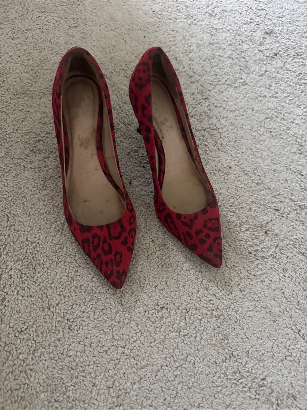 next Red Leopard-Print Pointed-Toe Pumps